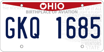 OH license plate GKQ1685