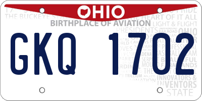 OH license plate GKQ1702