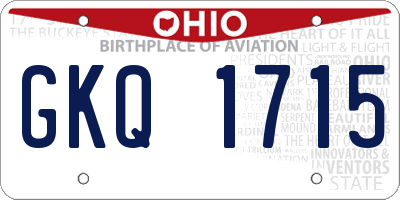 OH license plate GKQ1715