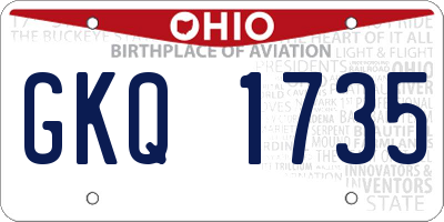 OH license plate GKQ1735