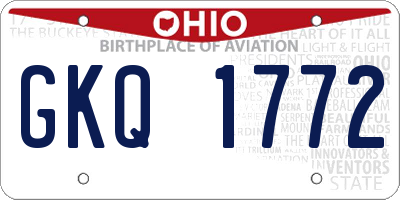 OH license plate GKQ1772