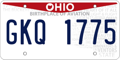 OH license plate GKQ1775