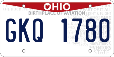 OH license plate GKQ1780