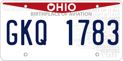 OH license plate GKQ1783