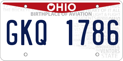 OH license plate GKQ1786