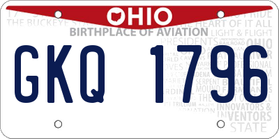 OH license plate GKQ1796