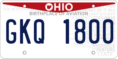 OH license plate GKQ1800