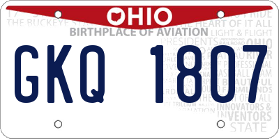 OH license plate GKQ1807