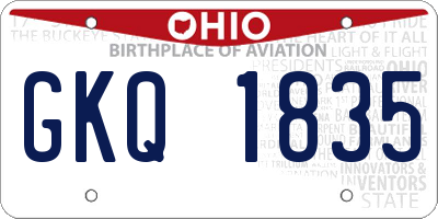 OH license plate GKQ1835