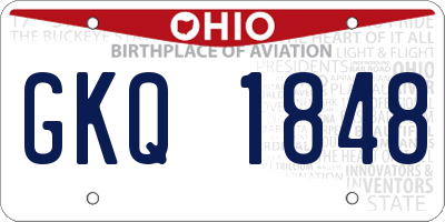 OH license plate GKQ1848