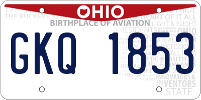OH license plate GKQ1853