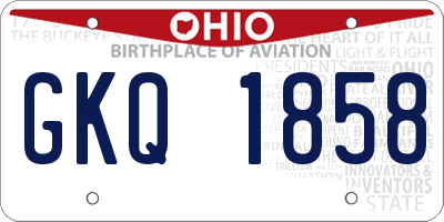 OH license plate GKQ1858