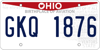 OH license plate GKQ1876