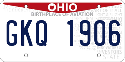 OH license plate GKQ1906