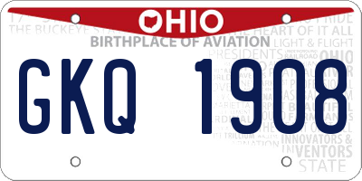 OH license plate GKQ1908