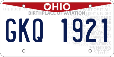OH license plate GKQ1921