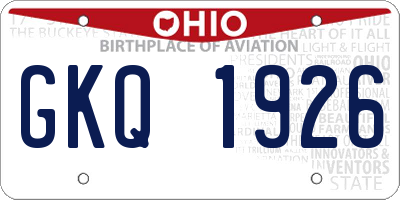 OH license plate GKQ1926