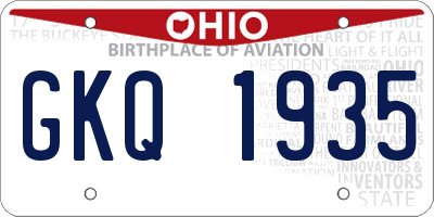 OH license plate GKQ1935