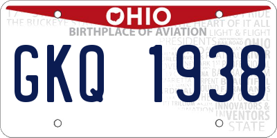 OH license plate GKQ1938