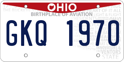 OH license plate GKQ1970