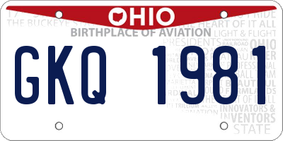 OH license plate GKQ1981