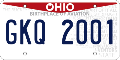 OH license plate GKQ2001