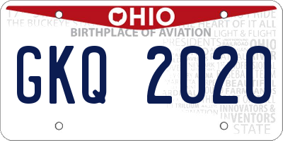 OH license plate GKQ2020