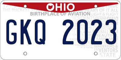 OH license plate GKQ2023