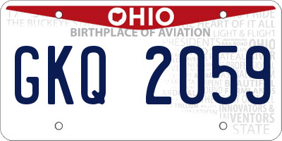 OH license plate GKQ2059