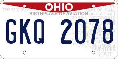 OH license plate GKQ2078
