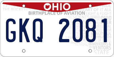 OH license plate GKQ2081