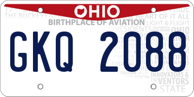 OH license plate GKQ2088