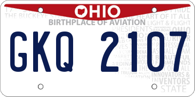OH license plate GKQ2107