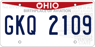 OH license plate GKQ2109