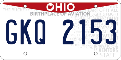 OH license plate GKQ2153