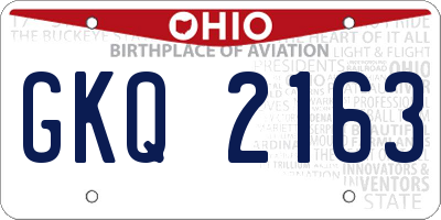 OH license plate GKQ2163
