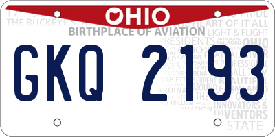 OH license plate GKQ2193