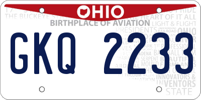 OH license plate GKQ2233