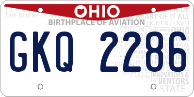 OH license plate GKQ2286