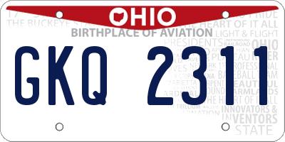 OH license plate GKQ2311