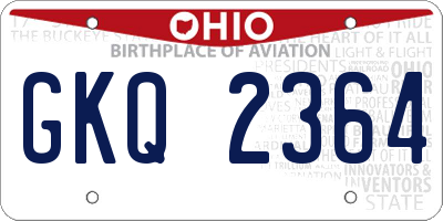 OH license plate GKQ2364