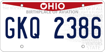 OH license plate GKQ2386