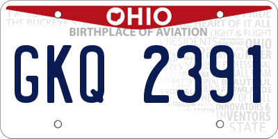 OH license plate GKQ2391