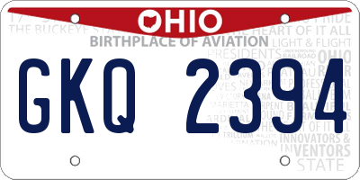 OH license plate GKQ2394