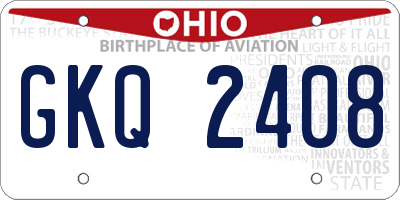 OH license plate GKQ2408