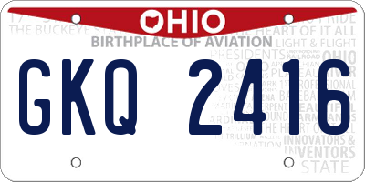 OH license plate GKQ2416