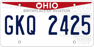 OH license plate GKQ2425
