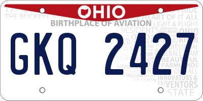 OH license plate GKQ2427
