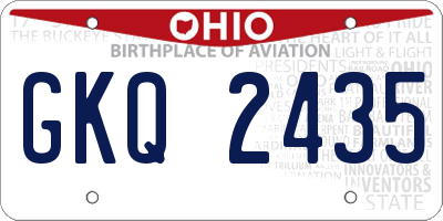 OH license plate GKQ2435