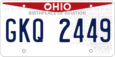 OH license plate GKQ2449